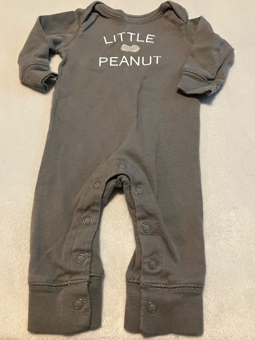Little Peanut Gray Baby One-Piece Romper